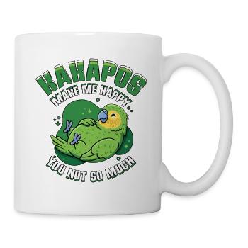 Kakapos Make Me Happy New Zealand Bird - Mug - white - Right