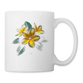 Plumeria-Blume - Tasse - Weiß - Rechts
