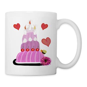 Cake Cake Birthday Cake Hearts - Mug - white - Right