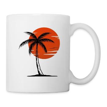 80s Retro Palm Tree Sunset - Mug - white - Right