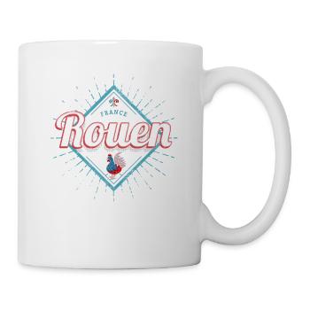 Rouen Normandie in Frankreich mit Hahn Souvenir - Tasse - Weiß - Rechts