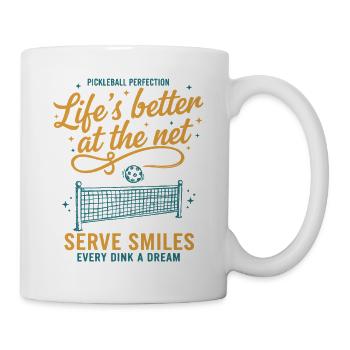 Le joueur drôle de pickleball vit mieux sur Internet - Mug blanc - blanc - Droite
