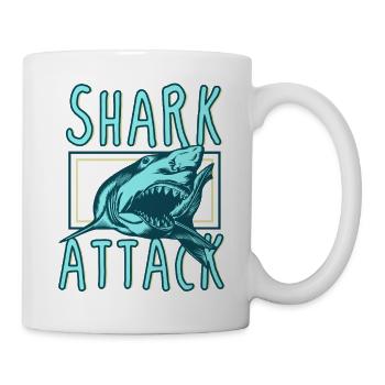 Shark Attack – Fierce Retro Ocean Predator - Mug - white - Right