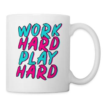 Work Hard Play Hard Neon Fun - Mug - white - Right