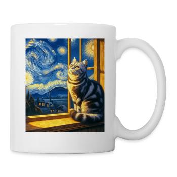 Amerikanische Kurzhaarkatze Starry Night - Tasse - Weiß - Rechts