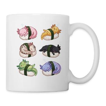 Kawaii Axolotls Sushi Nigiri Cute Anime Animals - Mug - white - Right