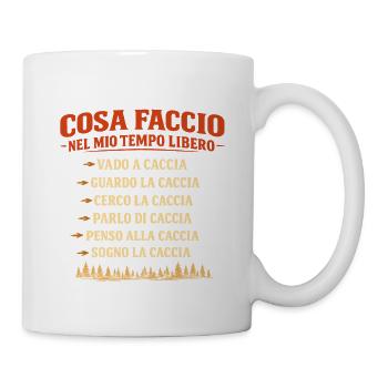 Cosa Faccio Nel Mio Tempo Libero Caccia - Tazza - bianco - Destra