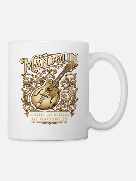 Mandolin Eight Strings of Happiness - Mandoline - Tasse - Weiß