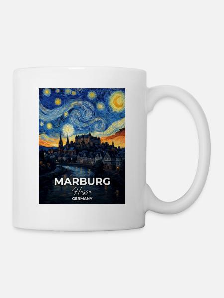 Marburg Germany Sternennacht - Tasse - Weiß