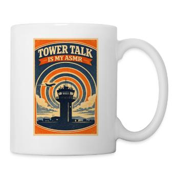 Towerfunk pur | Plane Spotter Aviation - Tasse - Weiß - Rechts
