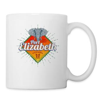 Port Elizabeth in South Africa with elephant Souevnir - Mug - white - Right