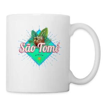 Sao Tome und Principe Afrika Retro Insel Souvenir - Tasse - Weiß - Rechts
