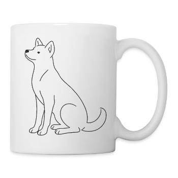 Dog Line Art Minimalist Pet Design - Mug - white - Right