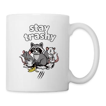 Stay trashy. Funny raccoon - Mug - white - Right