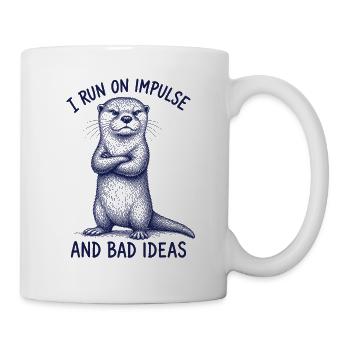 Je fais un acte impulsif de drôle de chemise de loutre - Mug blanc - blanc - Droite