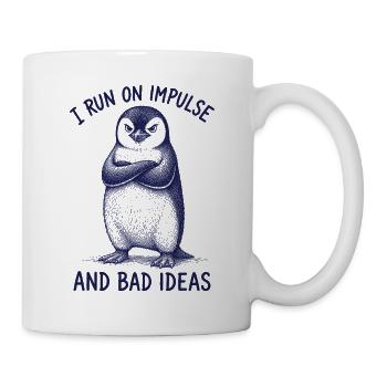 Funny Penguin Shirt Bad Ideas Humor - Mug - white - Right