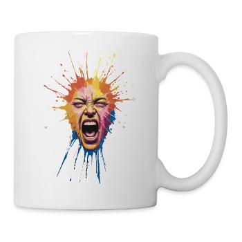 Expression faciale de l’explosion de la couleur explosive - Mug blanc - blanc - Droite