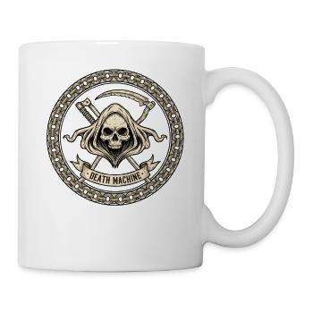 Motorrad Biker V-Twin Motor Skull Totenkopf Rocker - Tasse - Weiß - Rechts