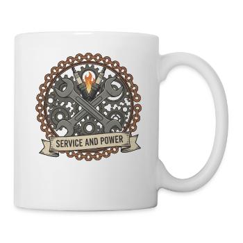 Motorcycle Biker V-Twin Motor Skull Tool Rocker - Mug - white - Right