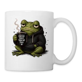 Coffee frog in hoodie - Mug - white - Right