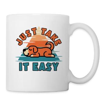 Ganz ruhig, Retro Dog - Tasse - Weiß - Rechts