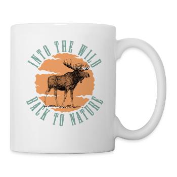 Into the Wild Moose Vintage Nature Art - Mug - white - Right