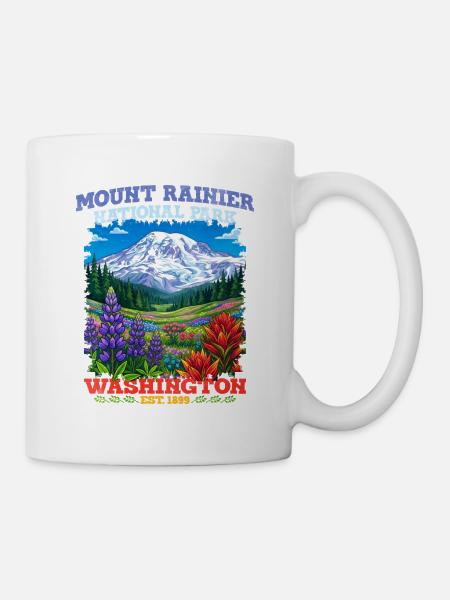 Mount Rainier National Park Washington - Tasse - Weiß