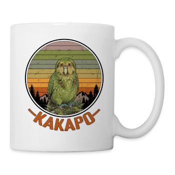 New Zealand Bird Kakapo Parrot Retro Vintage - Mug - white - Right