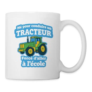 Né Pour Conduire Un Tracteur Humour Enfant - Mug blanc - blanc - Droite
