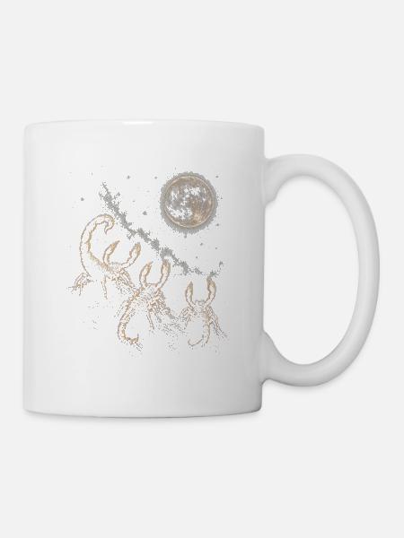 Mondnacht Skorpione - Tasse - Weiß