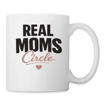 Real Moms Circle Typography for Strong Moms - Mug - white - Right