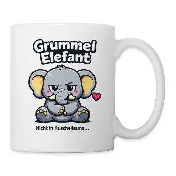 Grummel Elefant nicht in Kuschellaune Spruch - Tasse - Weiß - Rechts
