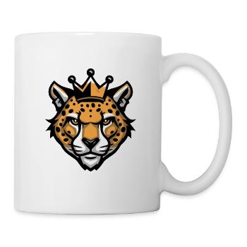 Gepard Kopf Krone - Tasse - Weiß - Rechts
