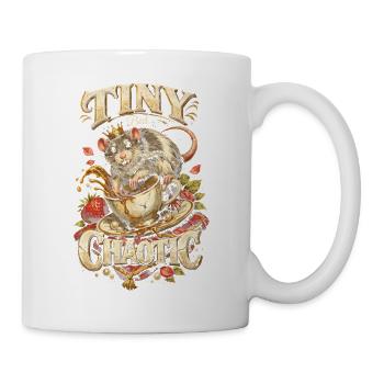 Farbratte Fancy Rat Hausratte Tiny But Chaotic - Tasse - Weiß - Rechts