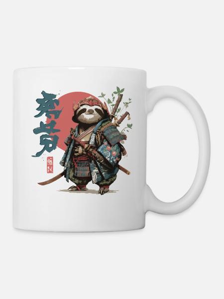 Samurai-Faultier-Krieger - Tasse - Weiß