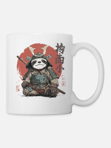 Faultier-Samurai-Rüstung - Tasse - Weiß