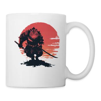Tiger Samurai au Coucher du Soleil - Mug blanc - blanc - Droite