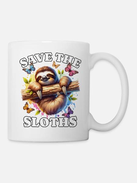 Faultier Save Sloth - Tasse - Weiß