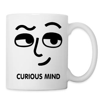 Curious Mind lineare Illustration - Tasse - Weiß - Rechts
