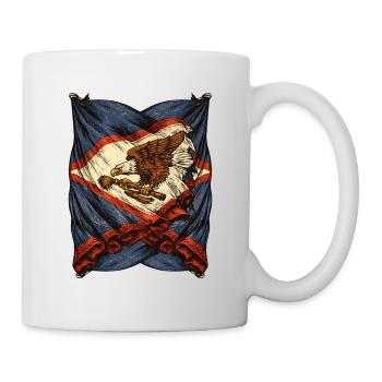 Vintage Eagle Flag Emblem with Rifle - Mug - white - Right