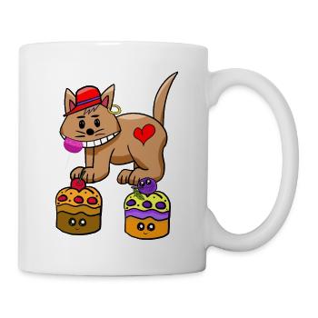 Cat Candy Snacking Muffin Lollipop - Mug - white - Right