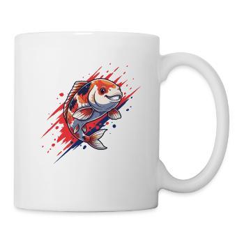 Style rouge bleu Koi-Splash - Mug blanc - blanc - Droite