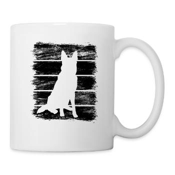 German Shepherd Drawing - Mug - white - Right