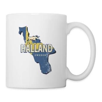 Halland in Schweden Provinz mit Landkarte Souvenir - Tasse - Weiß - Rechts