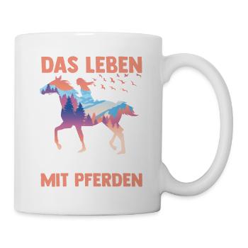 Reiten Pferdeliebhaber Reiterhof Pferde - Tasse - Weiß - Rechts