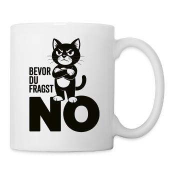 Schwarze Katze Shirt - Sarkastisches No Design - Tasse - Weiß - Rechts
