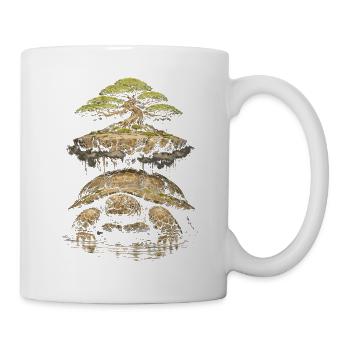 Bonsaibaum Schildkröte - Tasse - Weiß - Rechts