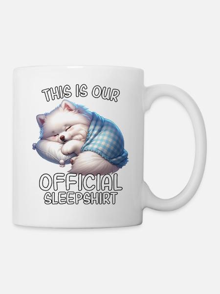 Lustiges Spitz Schlafshirt - Tasse - Weiß