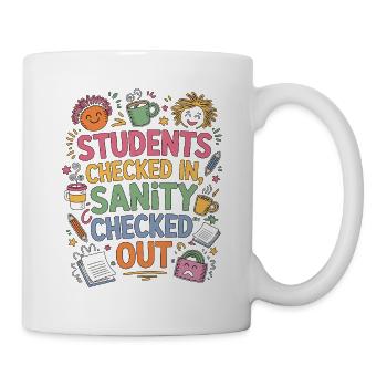 Homeroom Teacher Students Checked In Education - Mug - white - Right