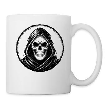 Motorrad Biker V-Twin Motor Skull Totenkopf Rocker - Tasse - Weiß - Rechts